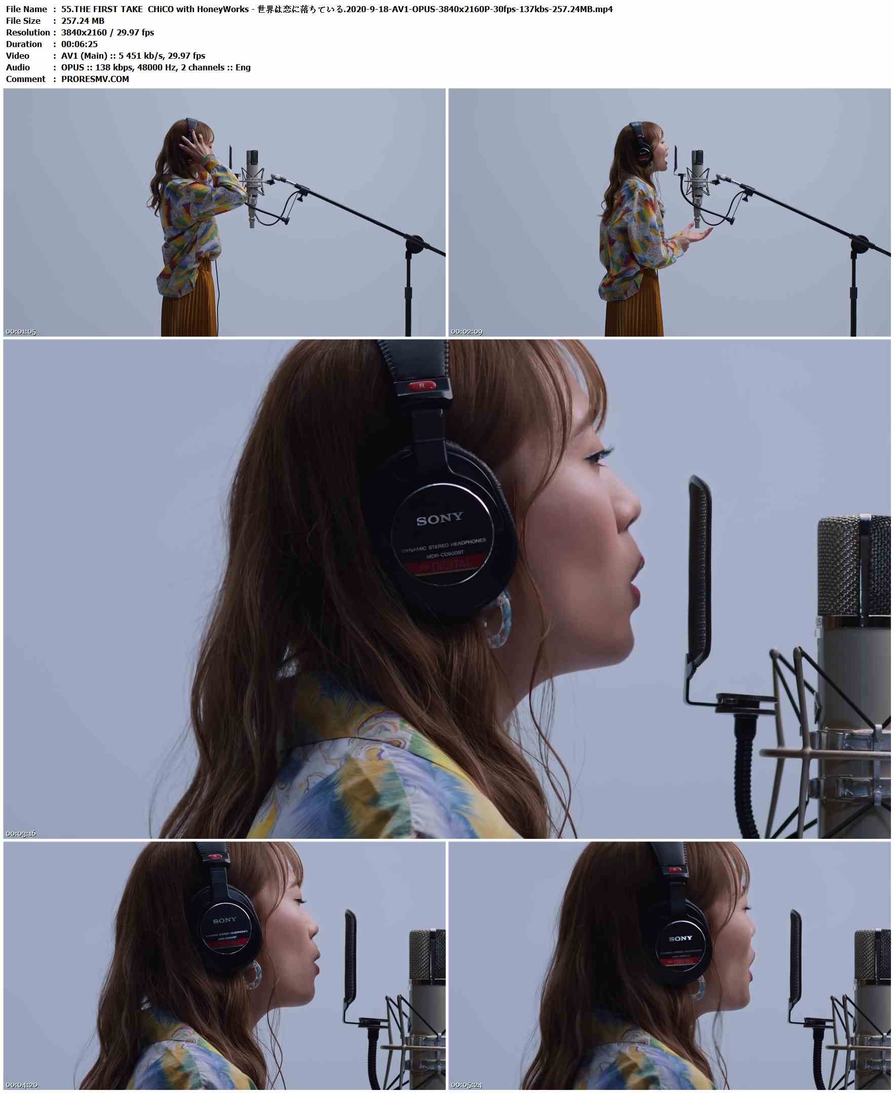 55.THE FIRST TAKE CHiCO with HoneyWorks - 世界は恋に落ちている.2020-9-18-AV1-OPUS-3840x2160P-30fps-137kbs-257.24MB官方MV_高清MV